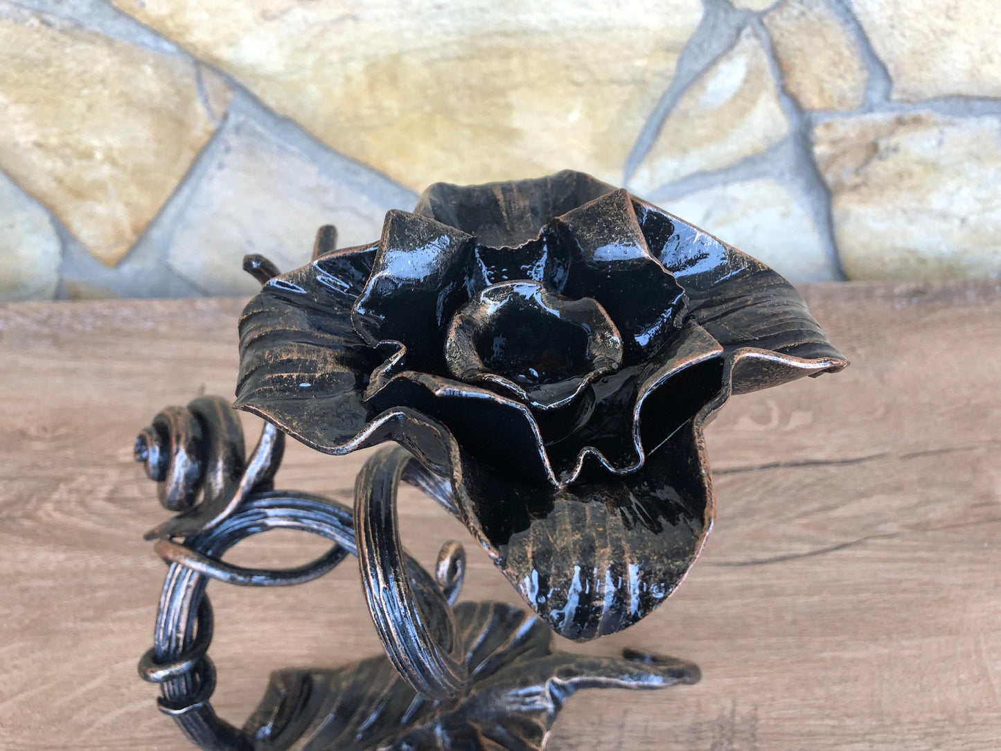 Candle holder, iron anniversary gift for her, candle holder metal, forged candle holder, candle stick metal, candlestick holder,candle stand