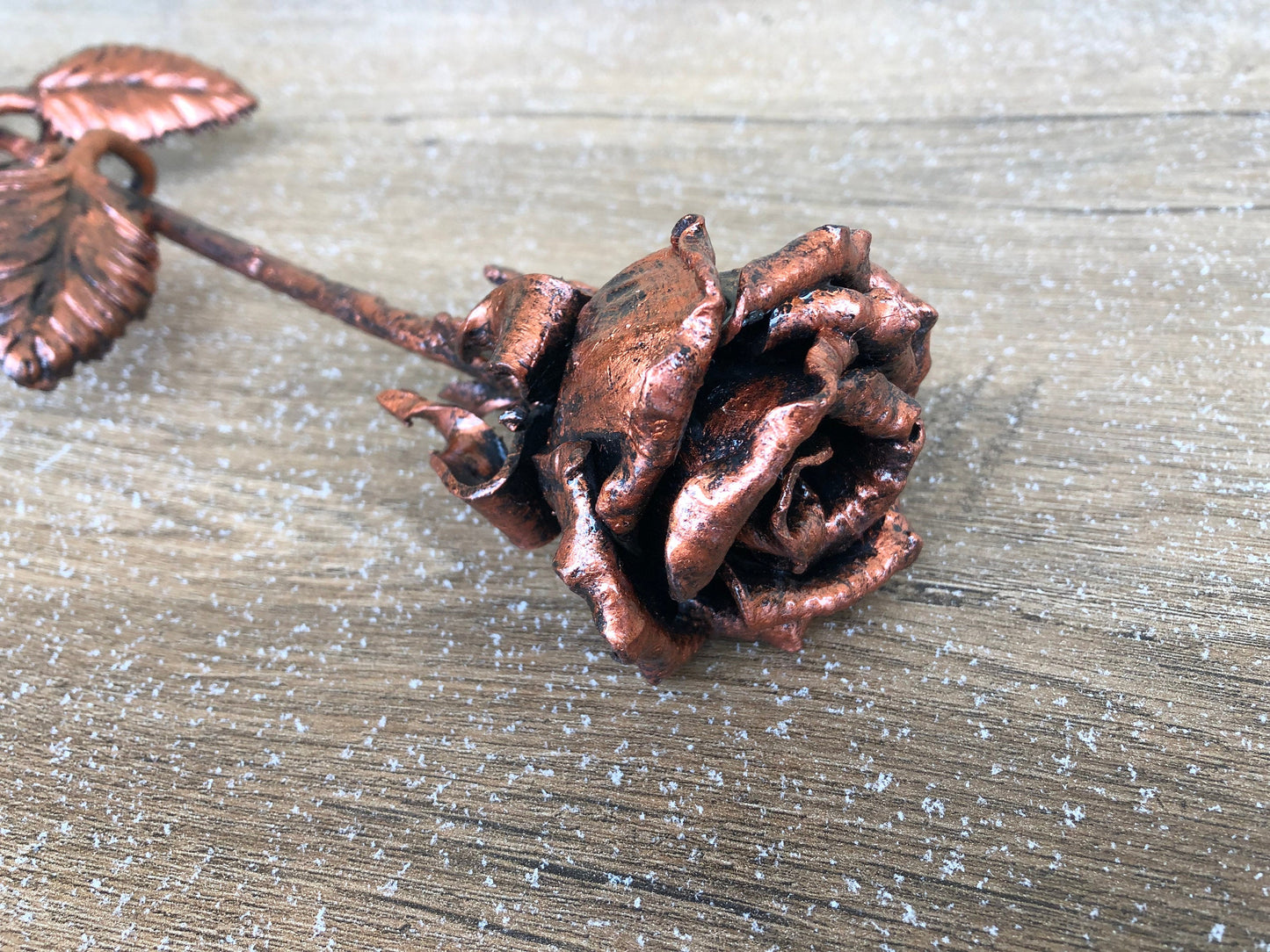 Custom listing for Brian: metal rose, wooden box, engraving