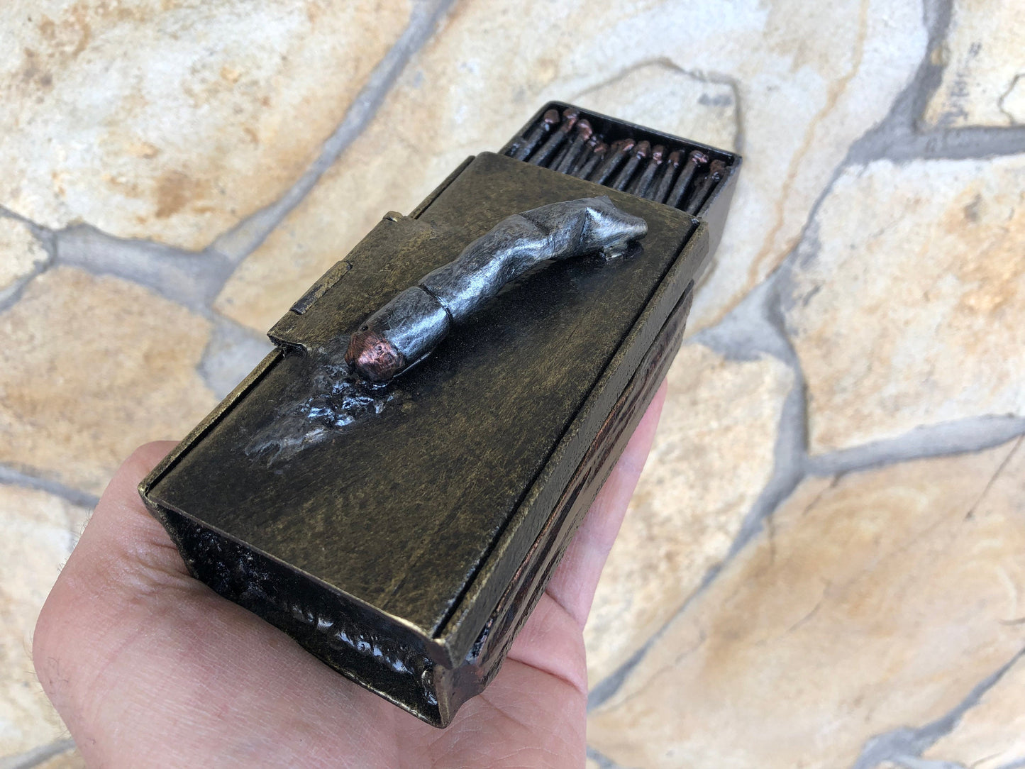 Ashtray forged metal, cigar ashtray, ash tray, cigar ash tray, cigarette holder case,smoker accessories, tobacco,gift for smoker, cigar case