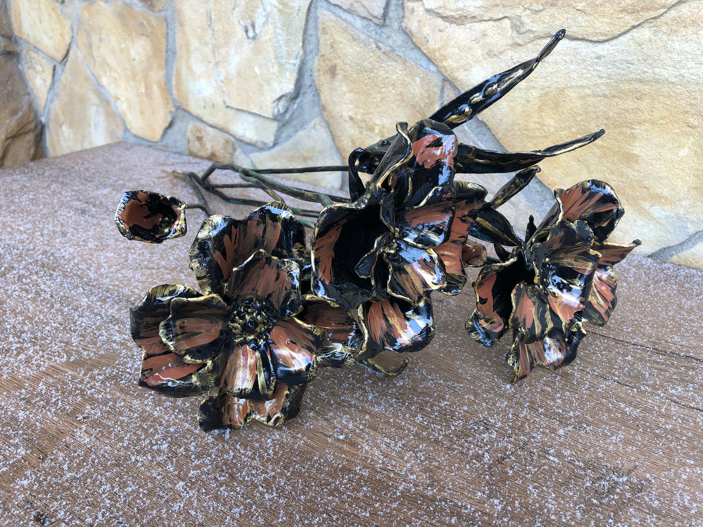 Poppy, poppies, hand forged poppy, metal flower, iron poppy, metal poppy, bouquet of poppies, bouquet of flowers, wedding flower,steel poppy