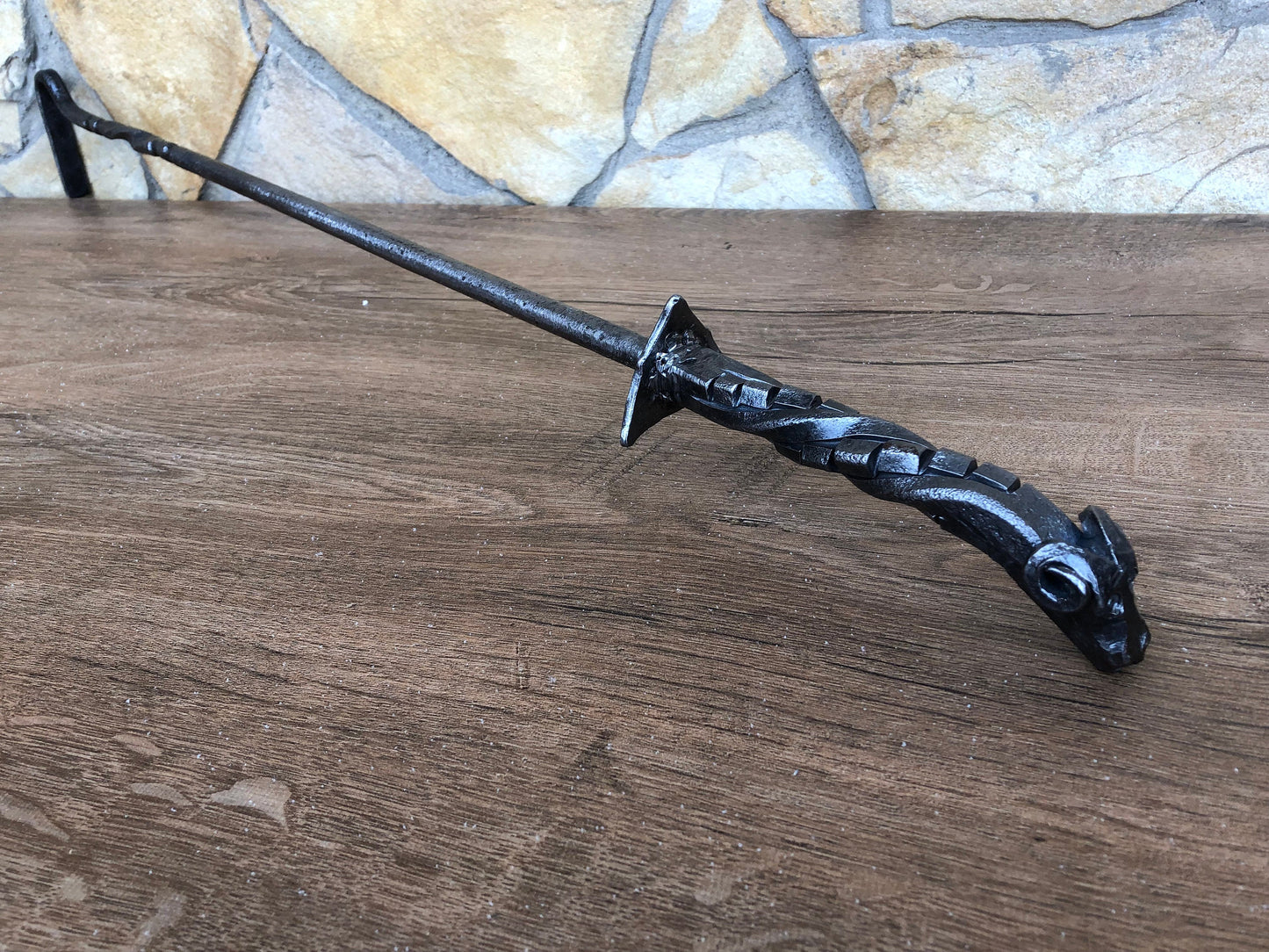 Fire poker, fire tool, fireplace, fireside, hand forged fire poker, fire accessories, anniversary gift, home decor, iron gift, firewood