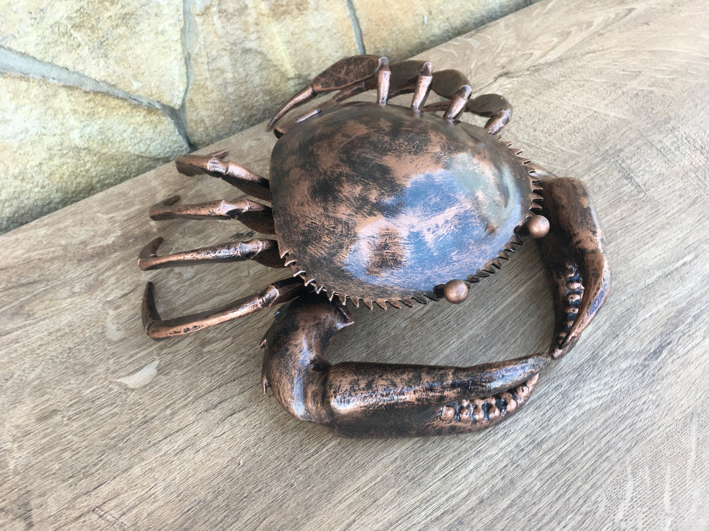Wrought iron ashtray, metal ashtray, blacksmith ashtray, crab sculpture with lid, jewelry holder, ashtray stand, ashtray lighter, humidor