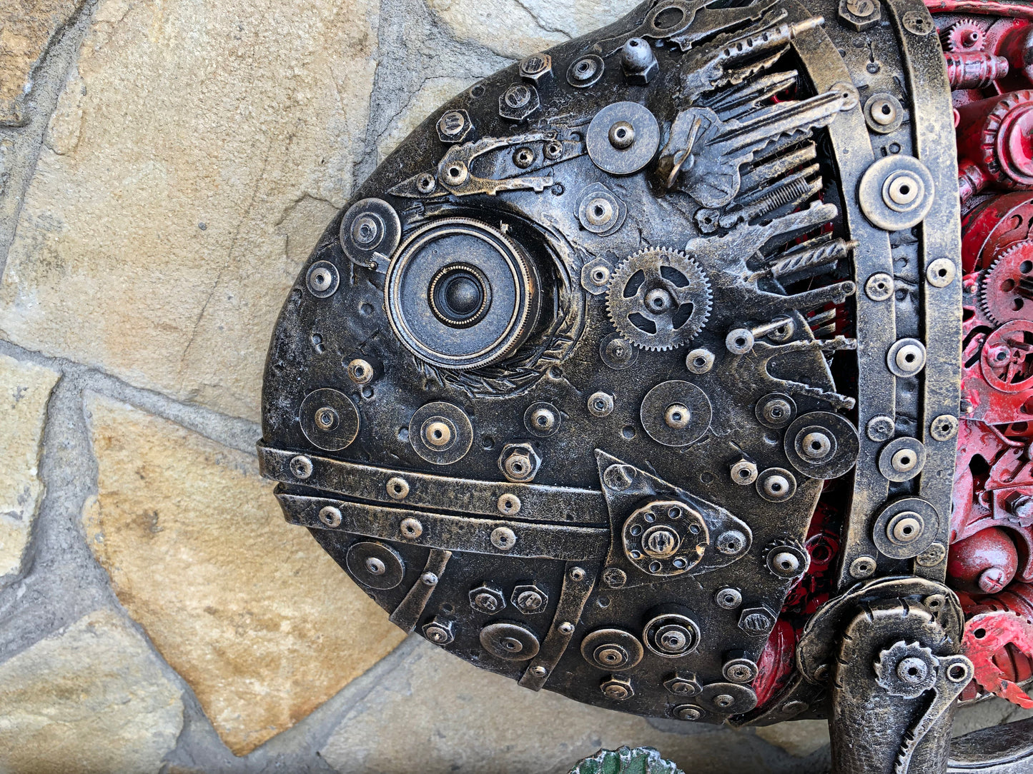 Steampunk chameleon, steampunk sculpture, junk art, steampunk decor, recycled art, recycled gift, industrial art, steampunk gift, animal