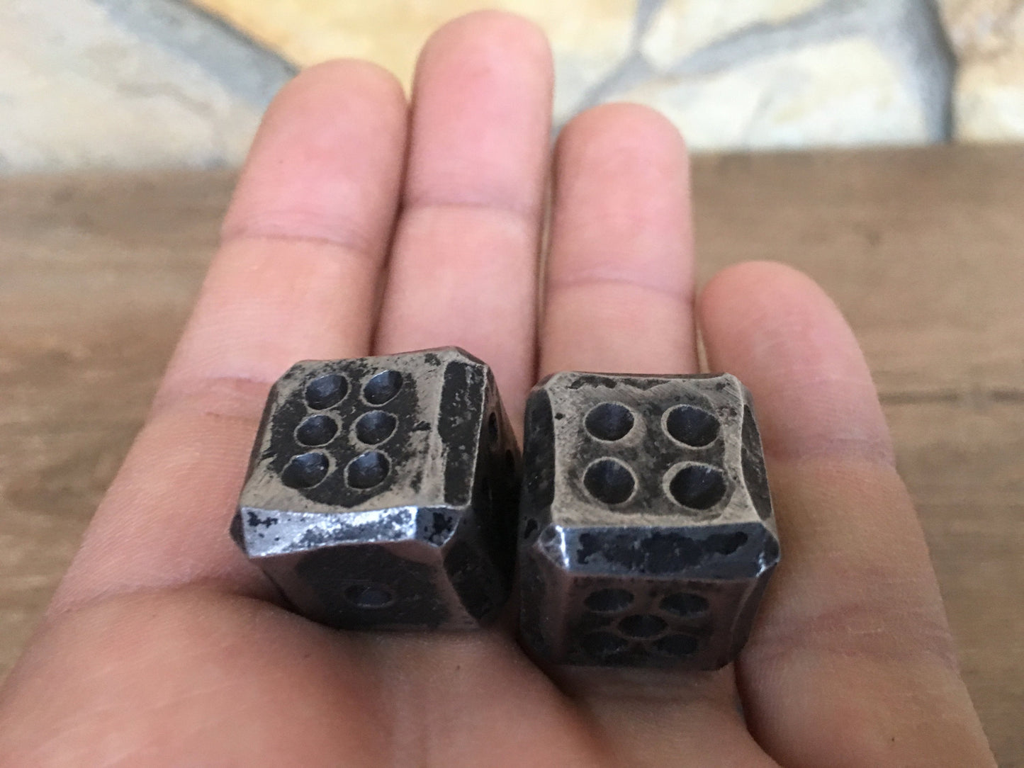 Iron dices, set of dices, iron dice, steel dice, custom dice, pair of dices,iron gifts, axe,gaming dice,role playing games,tabletop dice box