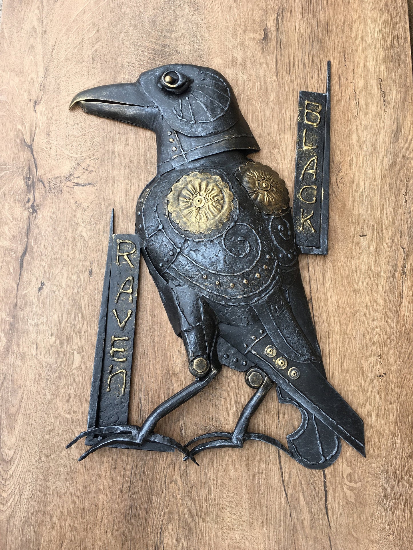 Steampunk crow, steampunk raven, bird art, steampunk bird, crow sculpture, upcycled, recycled, wall decor, mechanical bird, steampunk decor