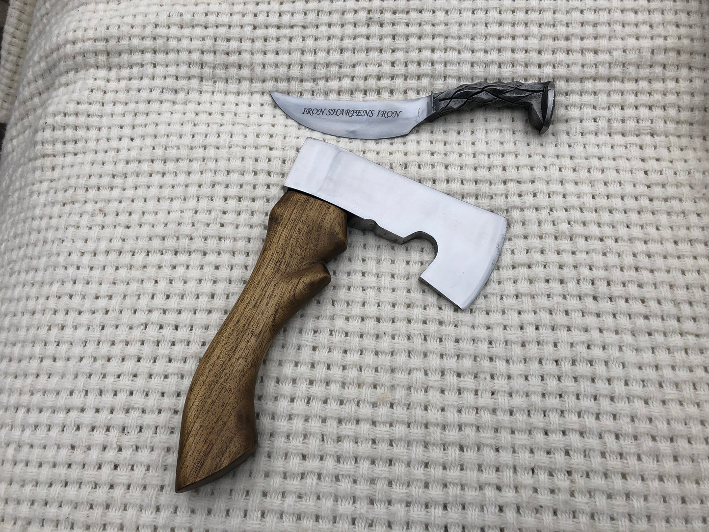 Mens gift ideas, railroad spike knife, axe, mens gifts, manly gifts for him, viking axe, medieval gift, mens gift knife, mens gift fitness