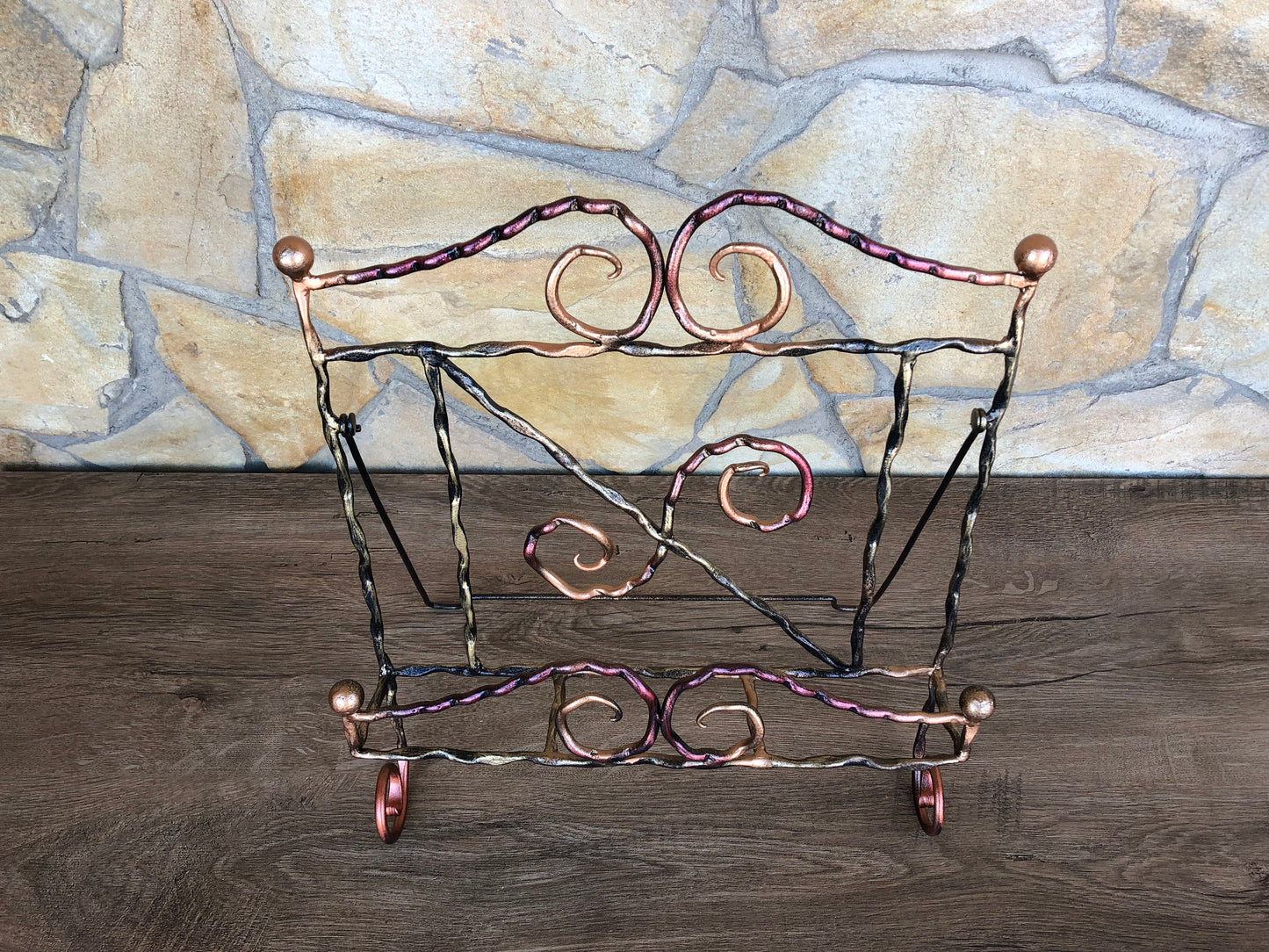 Hand forged book holder,book stand,book holder stand,wedding guest book,vintage book holder,kitchen book holder,cookbook stand,recipe holder