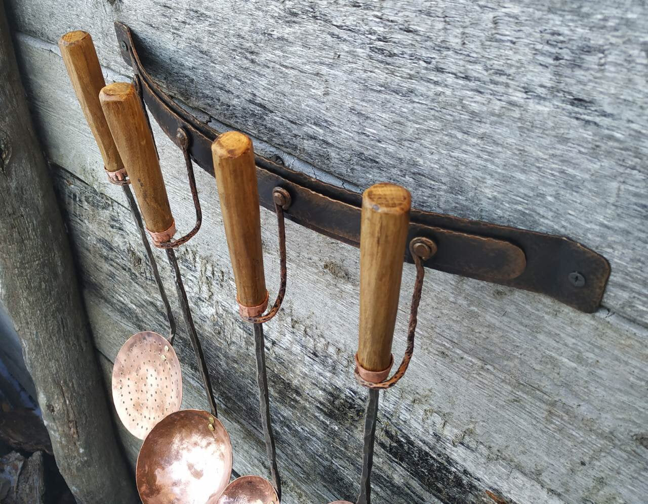 Copper serving set, medieval cutlery, ladle, ladle water dipper, spatula, medieval gift, copper ladle, serving utensils,kitchen utensils
