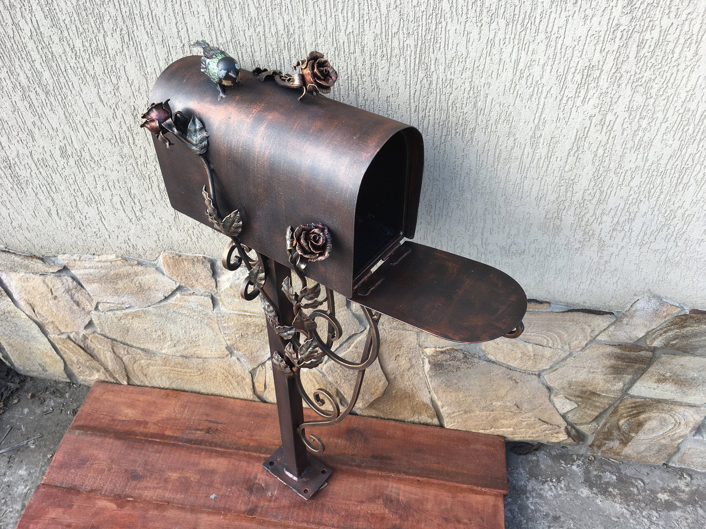 Custom listing for Danielle: mailbox with a butterfly, spider on a scroll