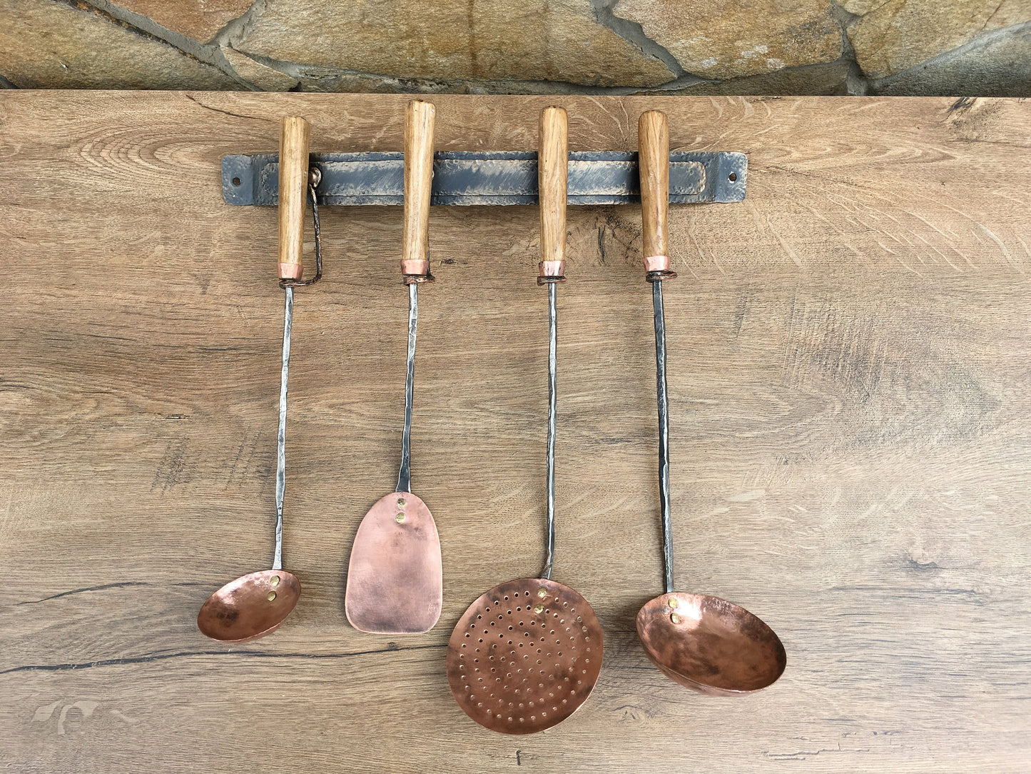 Copper serving set, medieval cutlery, ladle, ladle water dipper, spatula, medieval gift, copper ladle, serving utensils,kitchen utensils