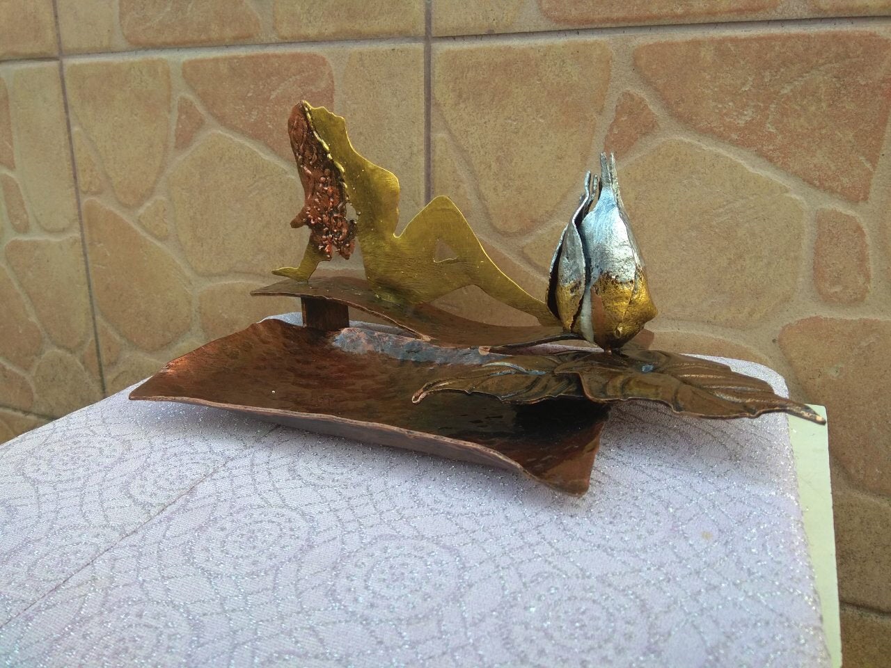 Ring dish, ring plate, jewels, rings, wedding rings holder, ear rings, jewelry storage, hand forged, table decoration,iron gifts,womens gift