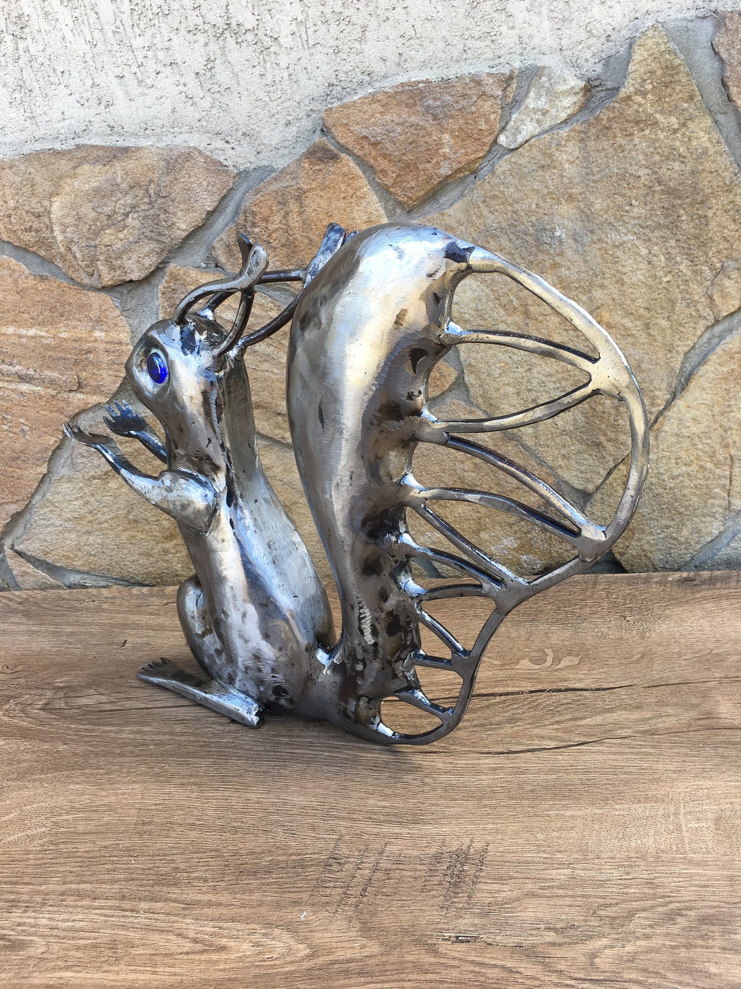 Iron squirrel, metal squirrel, acorn, animal art, oak, squirrel gifts, squirrel decor, squirrel amigurumi, zoo gift, squirrel figurine, doll