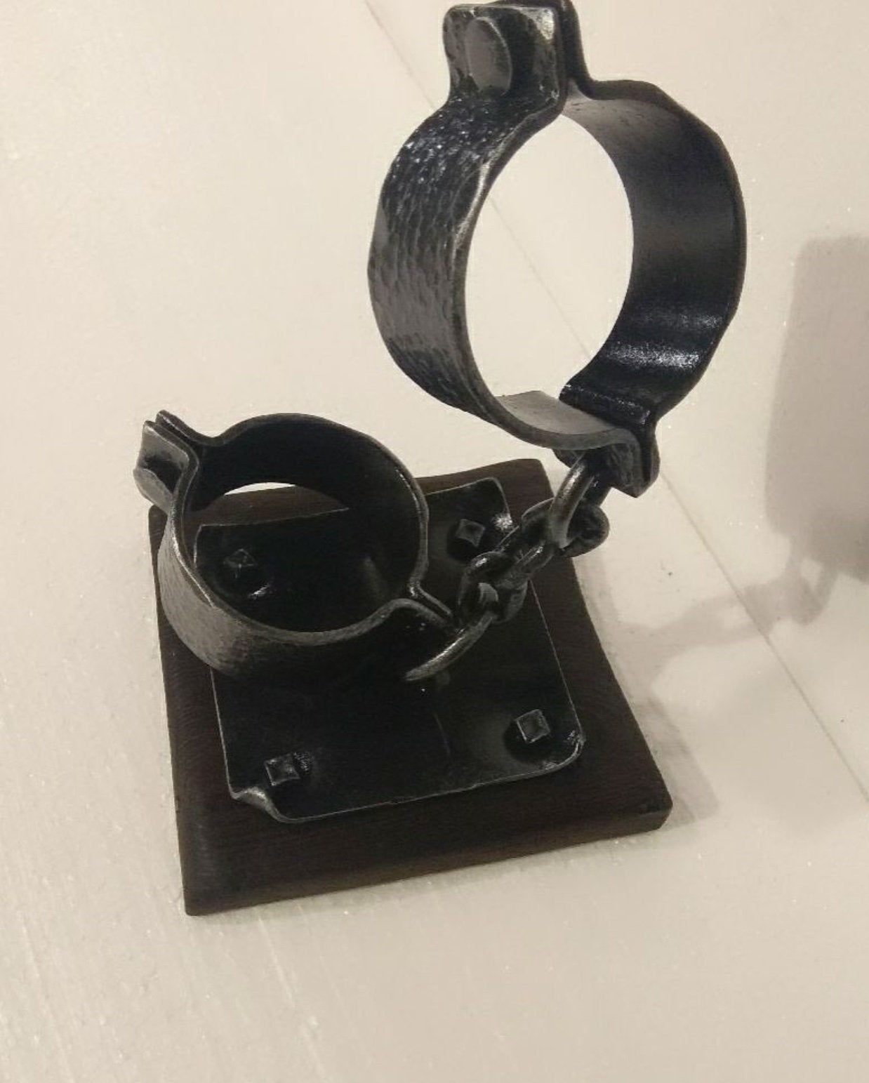 Hand forged handcuffs, hand cuffs, police gifts, prisoner art, prisoner cosplay, police officer gifts, medieval handcuffs, police handcuffs