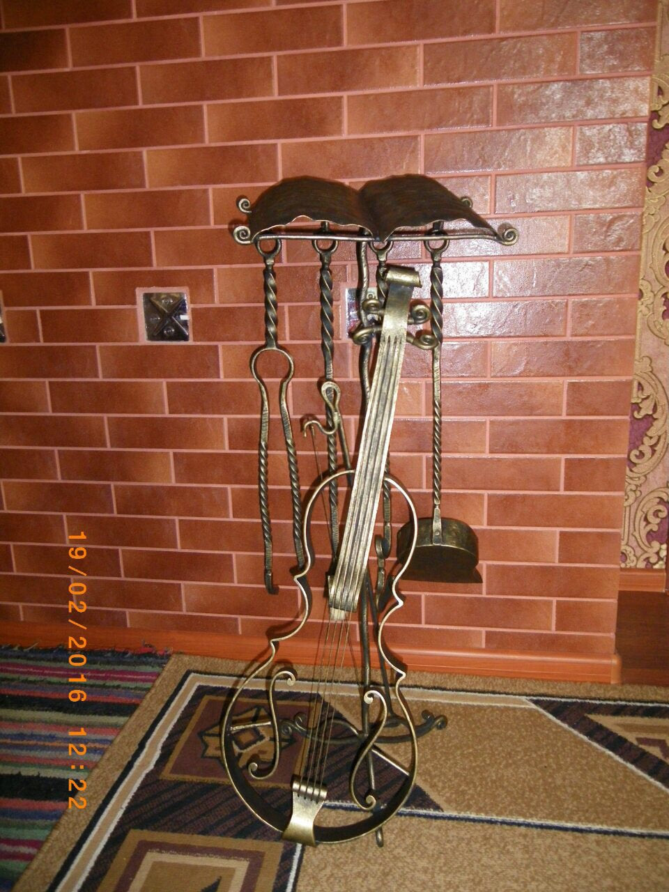 Fireplace tool set "Violin", fireplace accessories, fireplace decor, fireplace tools, fireplace screen, fireplace,music, fire place,firewood