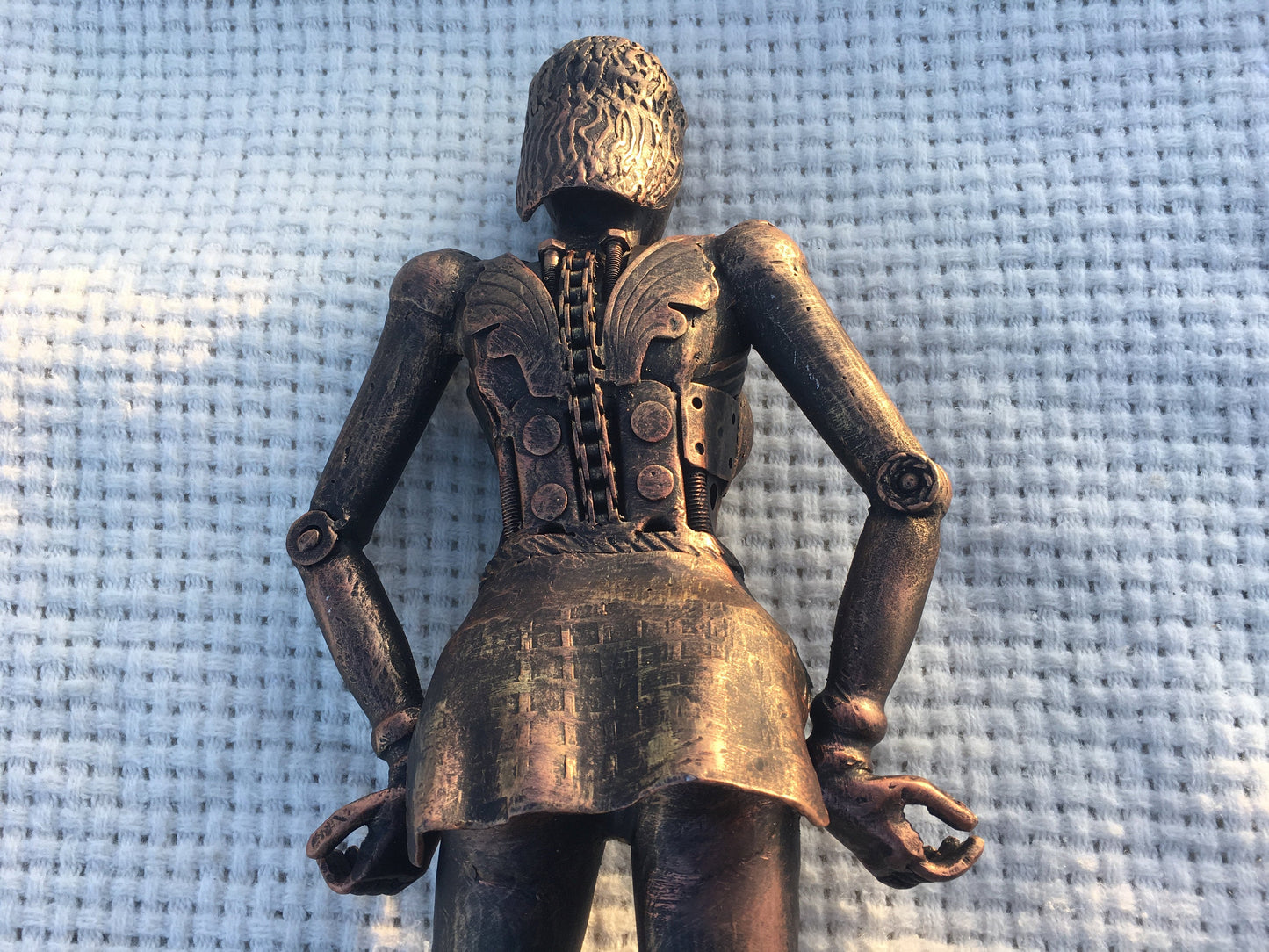 Steampunk sculpture, steampunk figurine, recycled art, recycled gifts, upcycle art, upcycle decor, upcycled gift, industrial gifts, statue