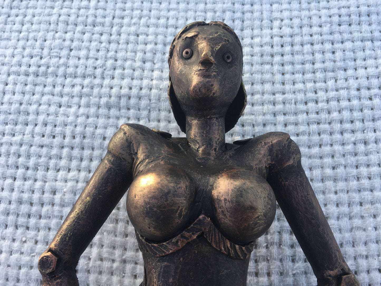 Steampunk sculpture, steampunk figurine, recycled art, recycled gifts, upcycle art, upcycle decor, upcycled gift, industrial gifts, statue