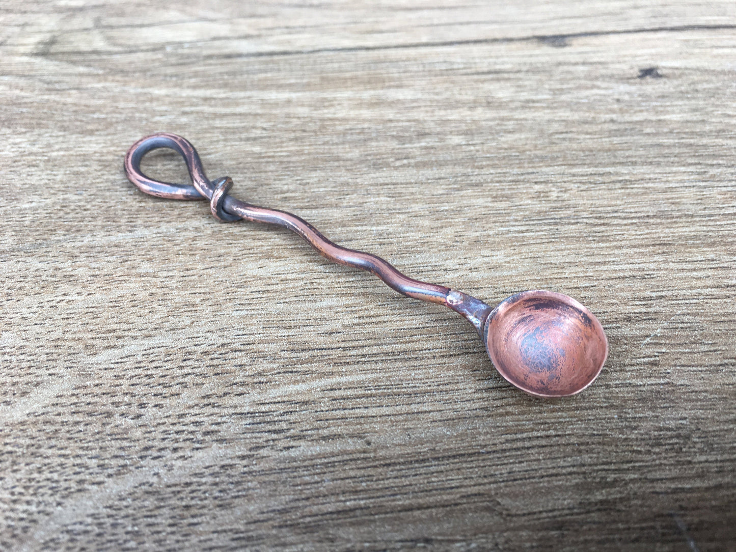 Copper scoop, mini scoop, salt scoop, spice scoop, dollhouse kitchen, mini spoon, viking spoon, medieval cutlery, viking cutlery, scoop