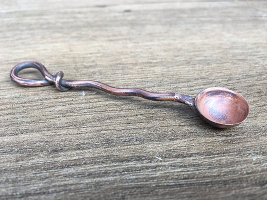 Copper scoop, mini scoop, salt scoop, spice scoop, dollhouse kitchen, mini spoon, viking spoon, medieval cutlery, viking cutlery, scoop