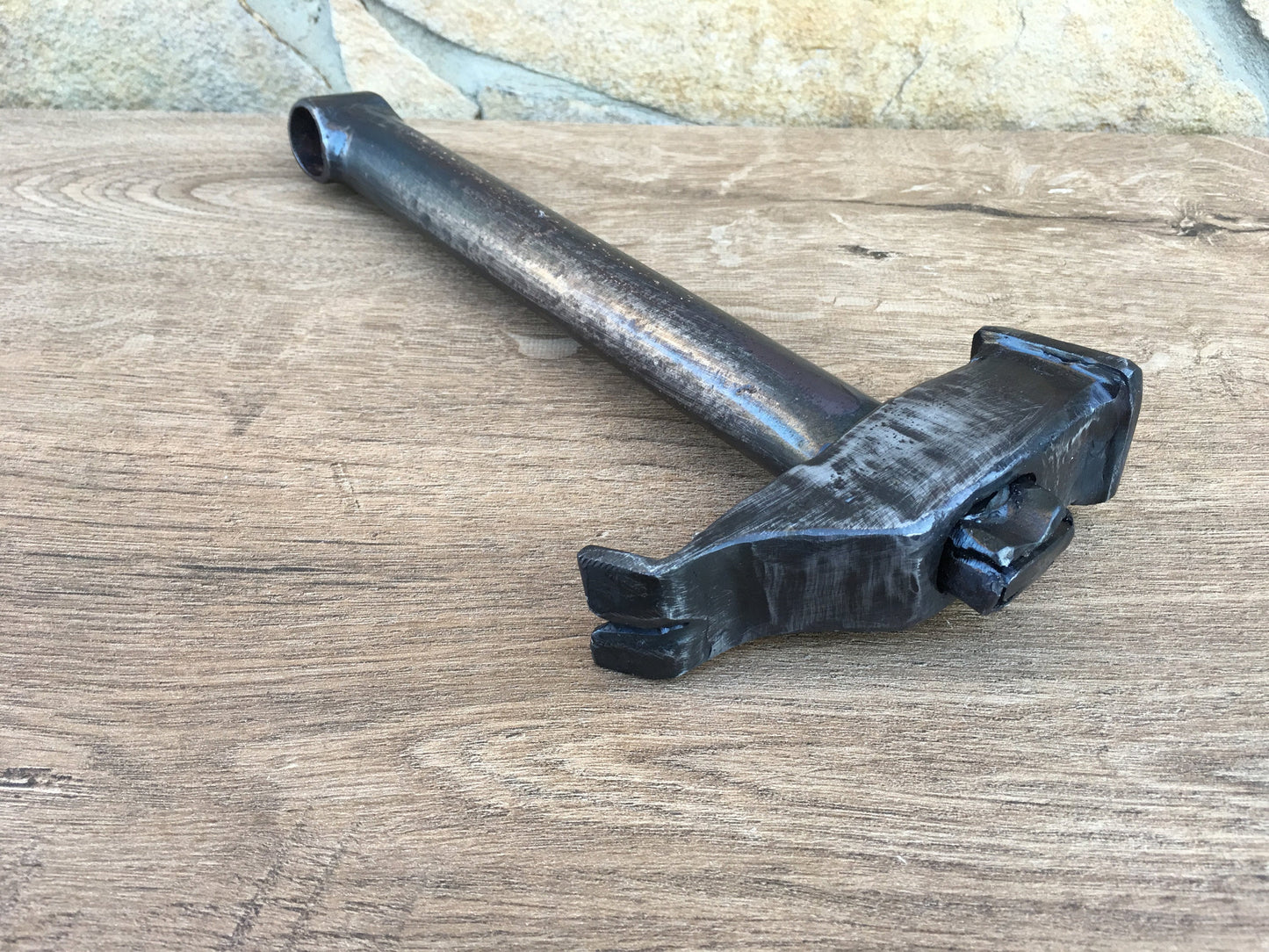 Hand forged hammer, claw hammer, decorative hammer, viking axe, mens gift, iron gift for him, Thors hammer, steel hammer, blacksmith hammer