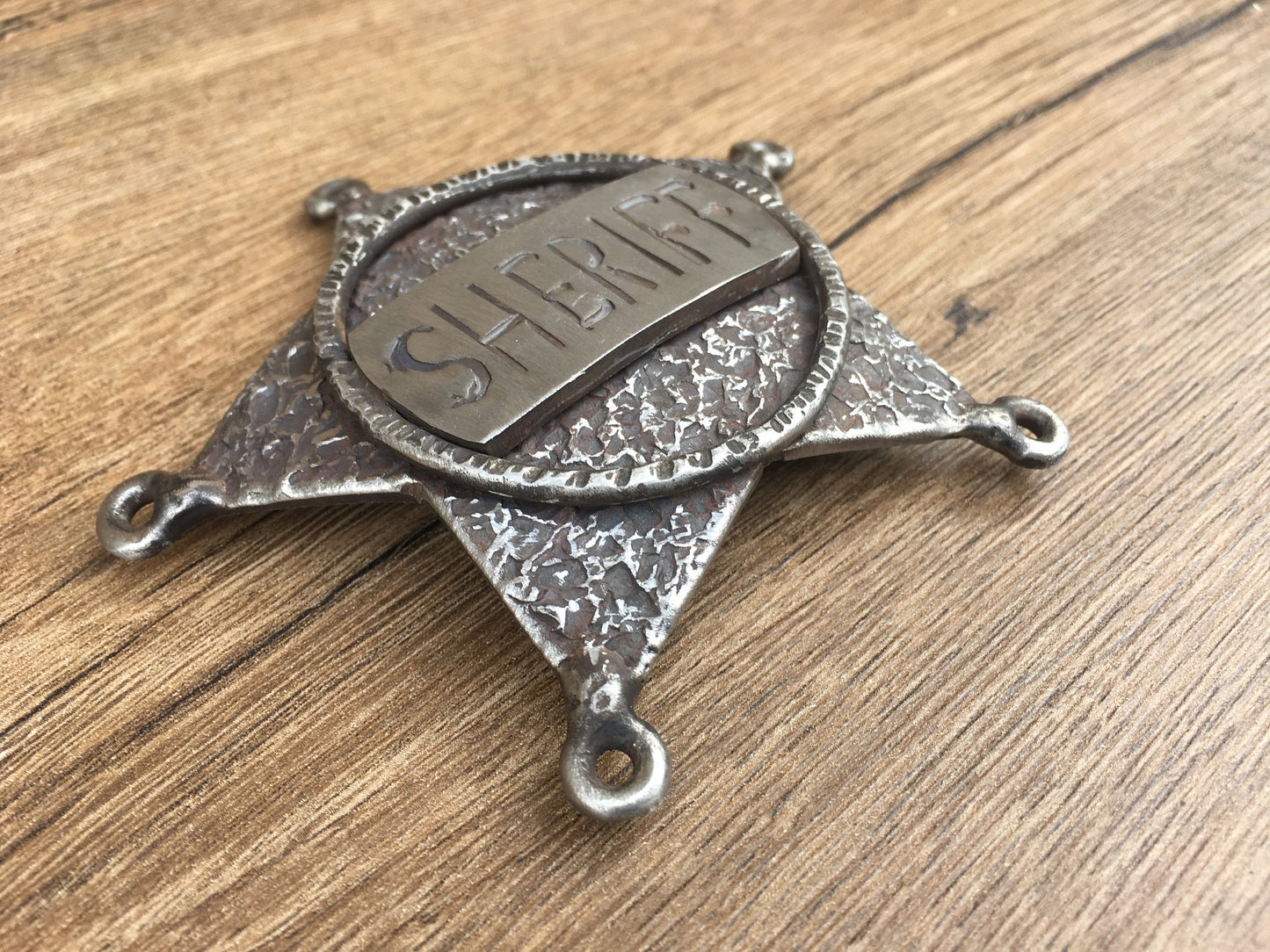 Bottle opener, Sheriff gifts, mens gift, corkscrew, bottle opener for men, bottle opener iron, bottle opener on wood, bottle opener retro