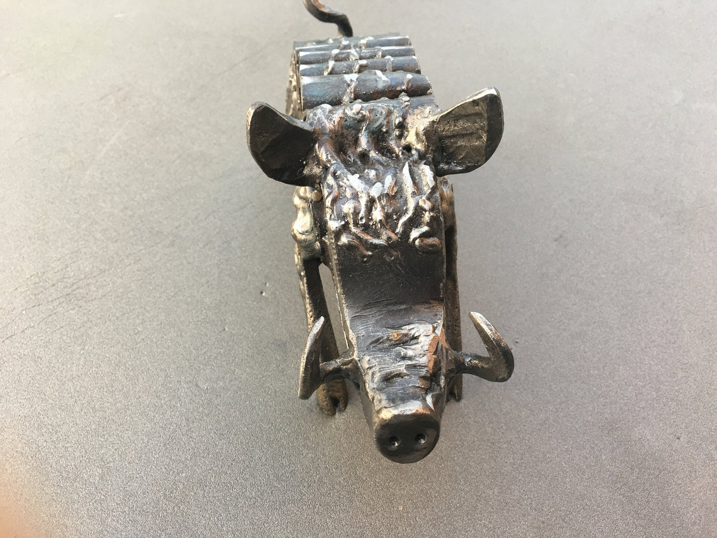 Hand forged boar, boar, wild boar, aper, boar gift, boar skull, boar figurine, boar head, boar art, boar charm, boar statue, iron gifts