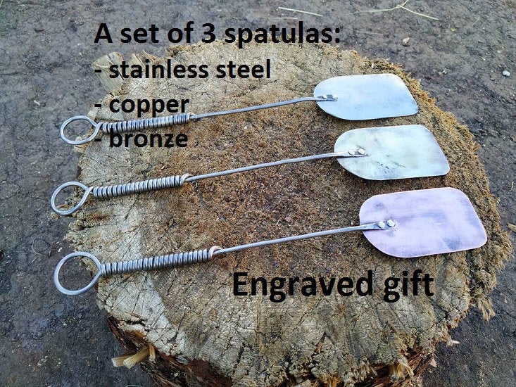 Spatula set, moms gift, bronze spatula, copper spatula, stainless steel spatula, kitchen set, gift set, Christmas gift, moms gift birthday