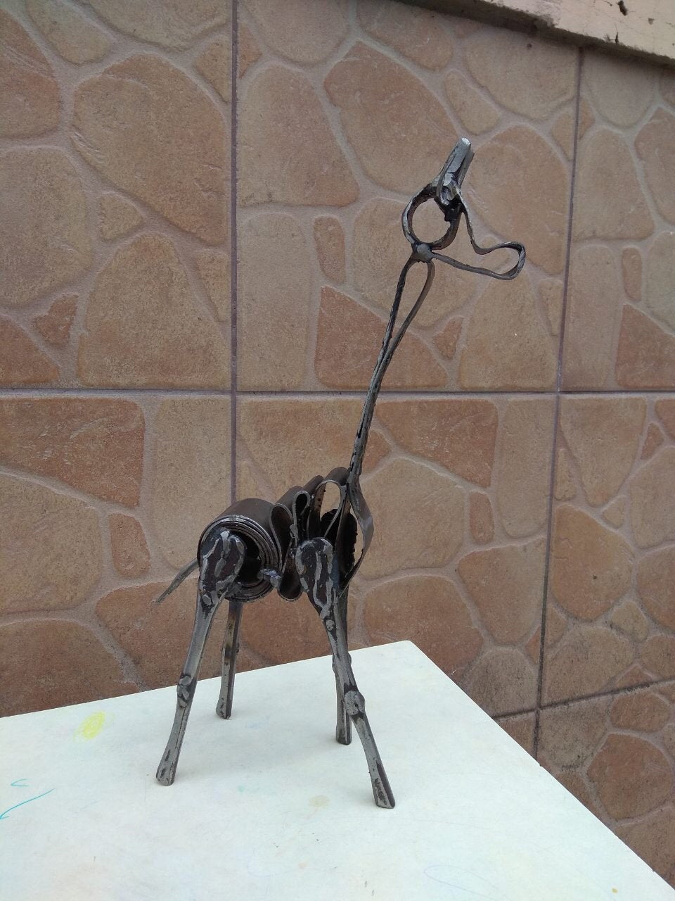 Hand forged giraffe, giraffe, giraffe lover, giraffe, home decor, animal decor, giraffe statue, giraffe toy,giraffe wall decor,giraffe decor