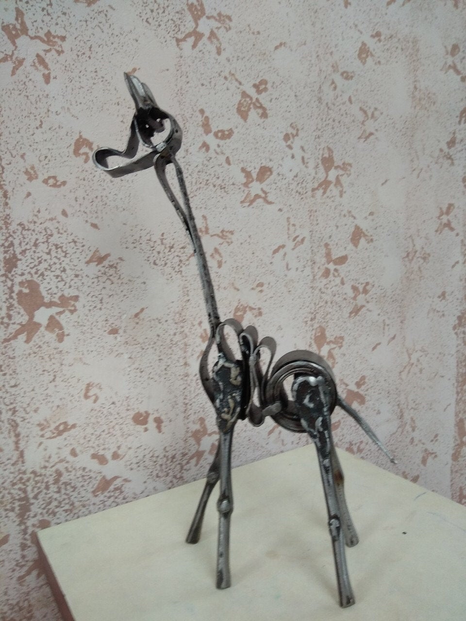 Hand forged giraffe, giraffe, giraffe lover, giraffe, home decor, animal decor, giraffe statue, giraffe toy,giraffe wall decor,giraffe decor
