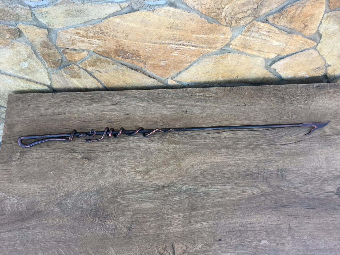 Fire poker, mens gift, manly gift, fireplace, fireside, hand forged fire poker, fire accessories, anniversary gift, birthday metal gift