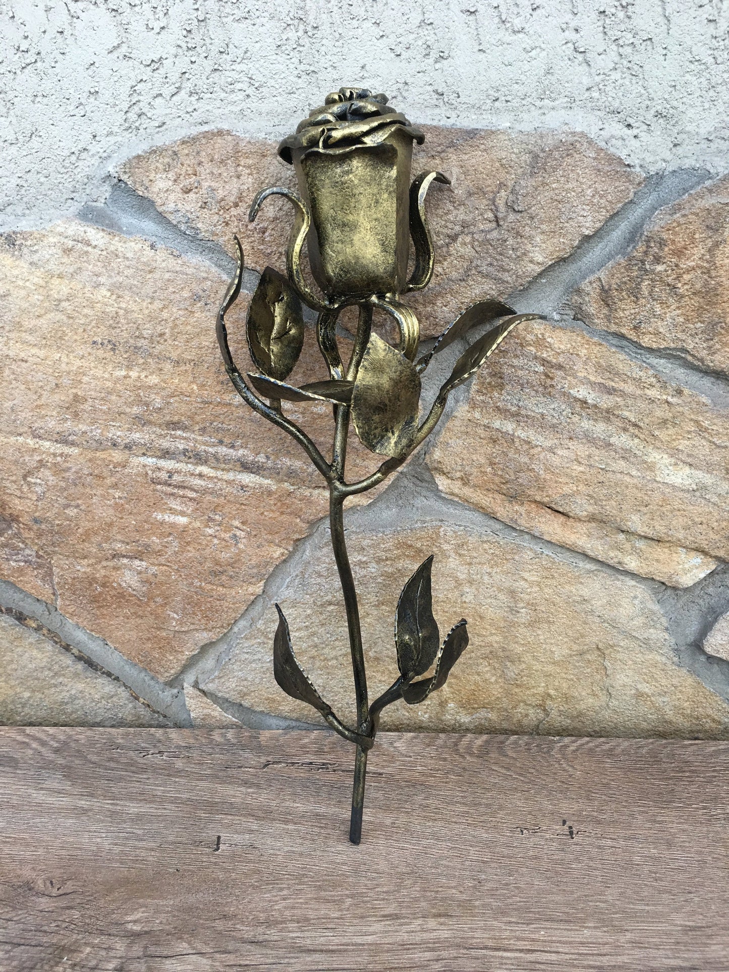 6 year anniversary, 6 year gift, iron rose, metal rose, iron anniversary gift, floral gift, metal sculpture, hammered rose,iron gift for her