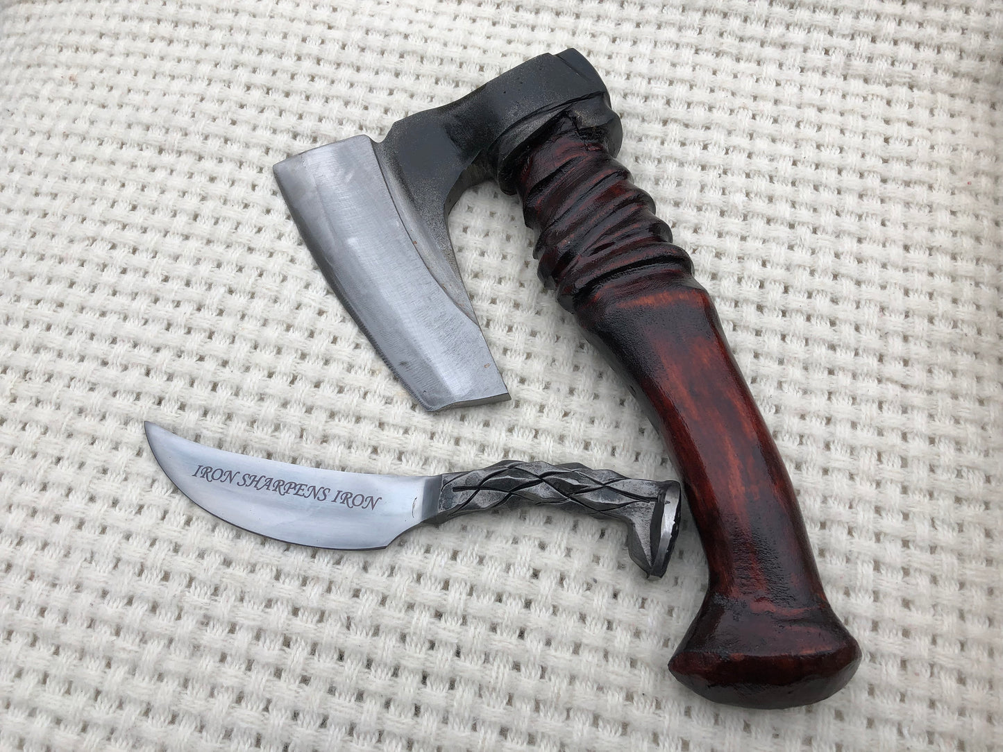 Mens gift box, railroad spike knife, axe, viking axe, mens gift set,mens gift birthday,iron anniversary,6 year anniversary,steel anniversary