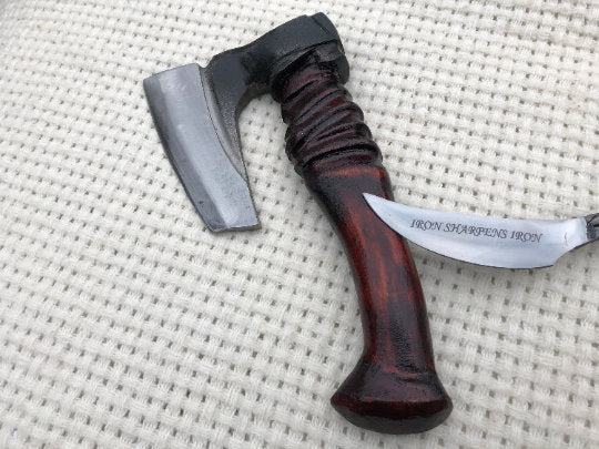 Mens gift box, railroad spike knife, axe, viking axe, mens gift set,mens gift birthday,iron anniversary,6 year anniversary,steel anniversary