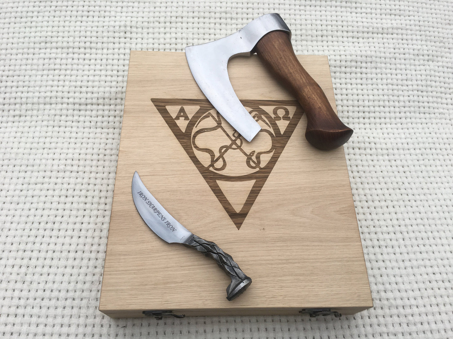 Mens gift birthday, railroad spike knife, axe, mens gift anniversary, viking axe, mens gift set,mens gift fishing, mens gift hunting, knives