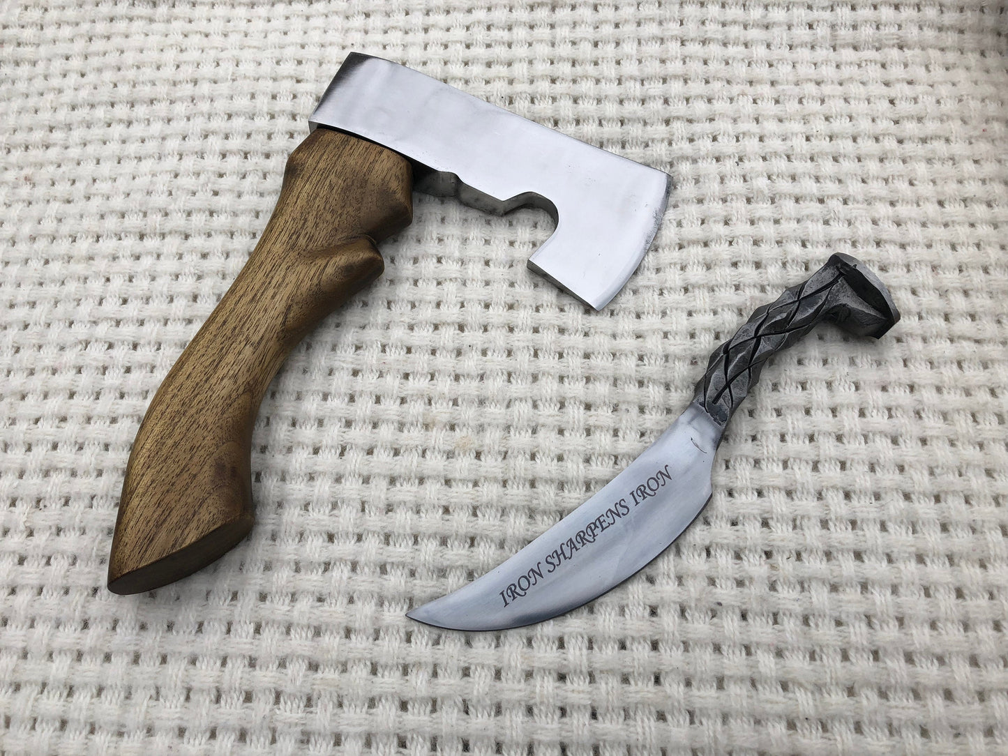 Mens gift ideas, railroad spike knife, axe, mens gifts, manly gifts for him, viking axe, medieval gift, mens gift knife, mens gift fitness