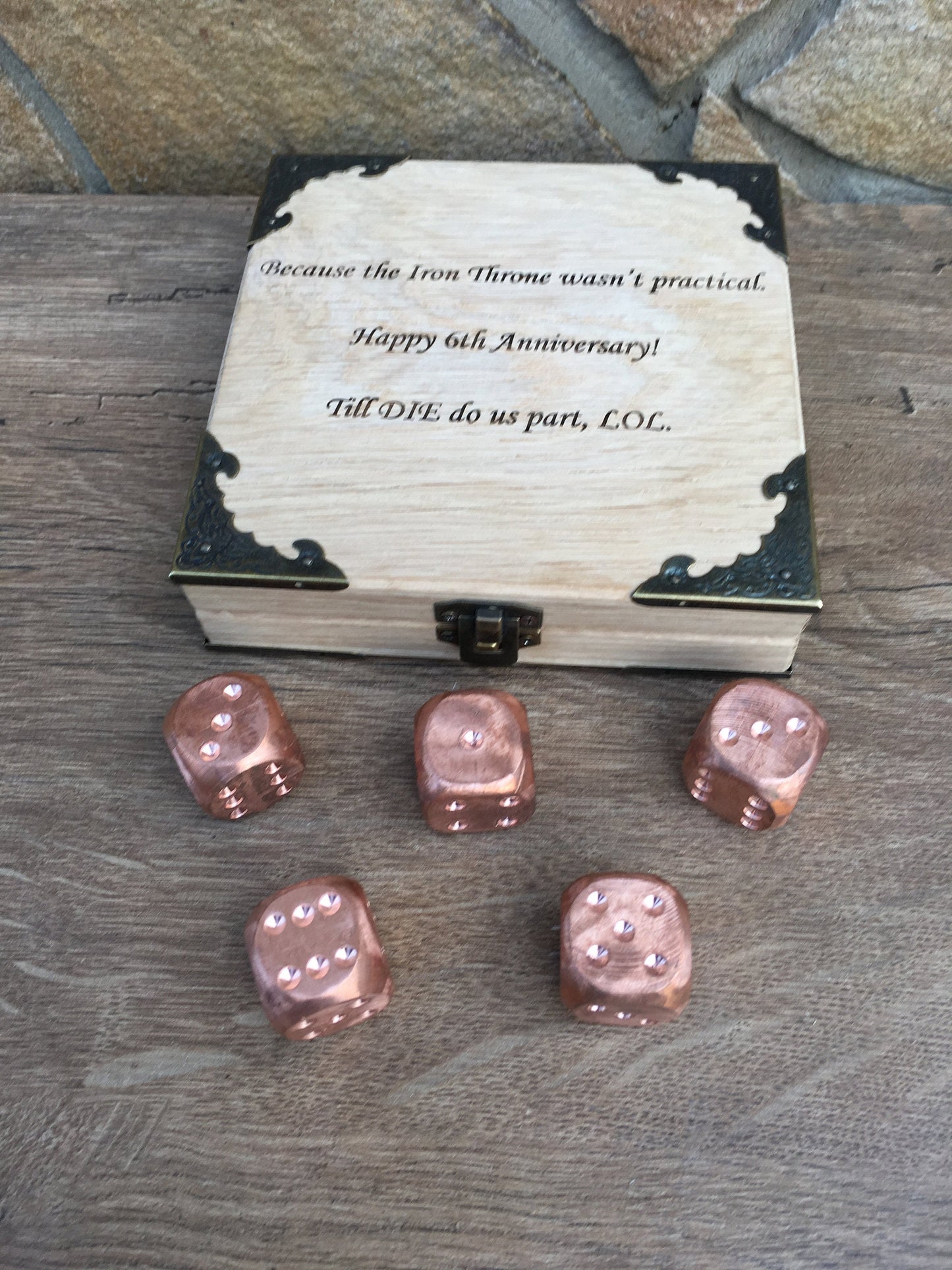 Yahtzee dice, yahtzee, yardzee, yardzee dice, copper dices, yahtzee game,yahtzee gift, copper wedding, copper anniversary gift, copper gifts