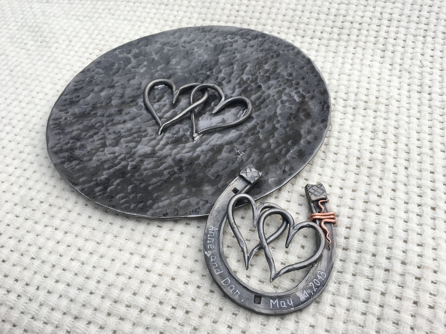 Iron bowl, iron horse shoe, 6th anniversary gift, iron anniversary, 6 year anniversary, iron hearts, iron gift, personalized bowl,steel bowl