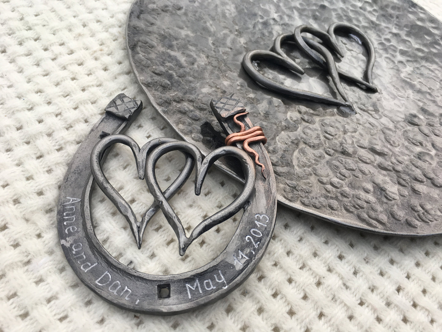 Iron bowl, iron horse shoe, 6th anniversary gift, iron anniversary, 6 year anniversary, iron hearts, iron gift, personalized bowl,steel bowl