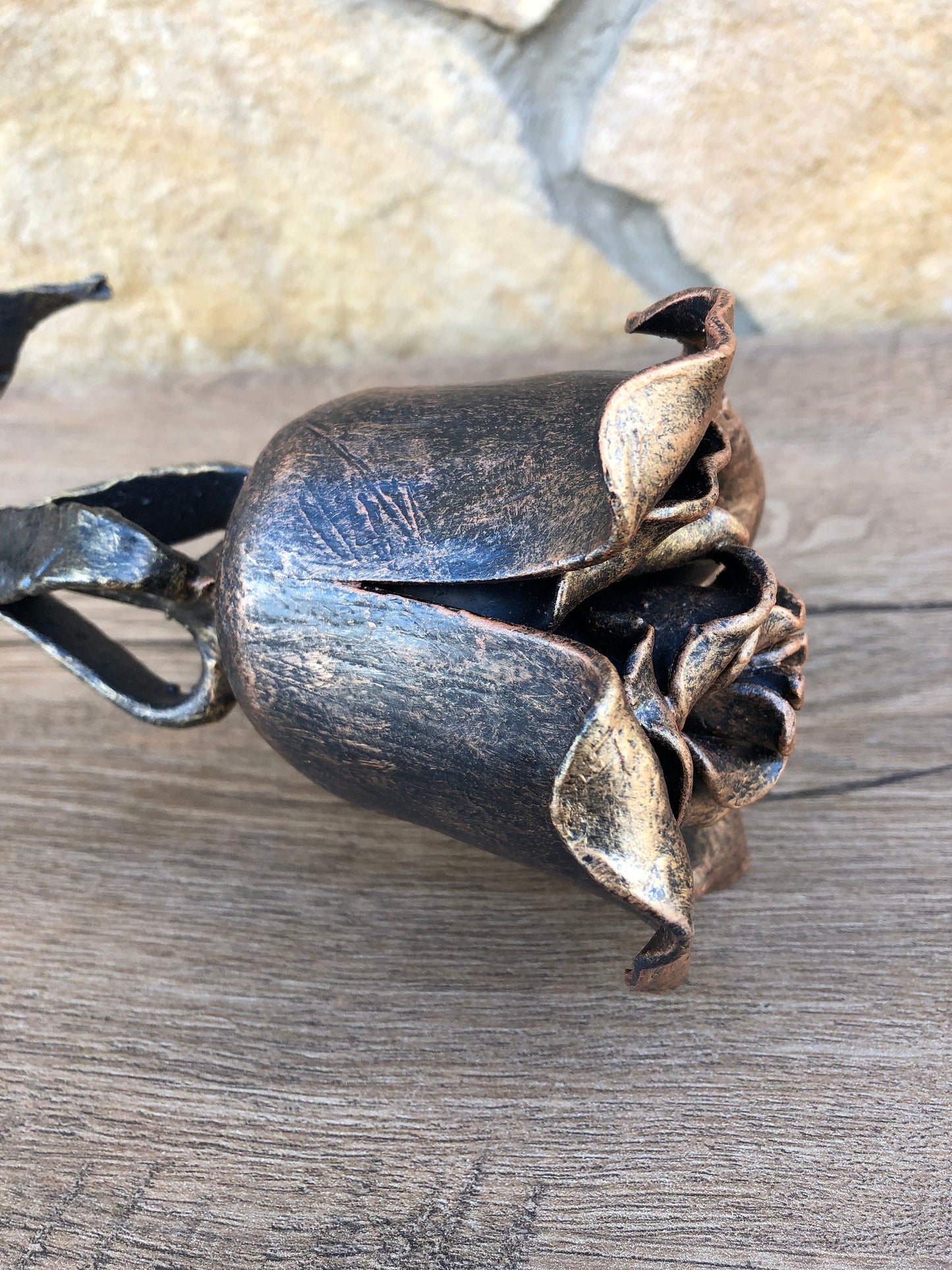 Forged rose, steampunk furniture, iron anniversary gift for her, metal sculpture, wrought iron gift for her, metal statue, anniversary gift