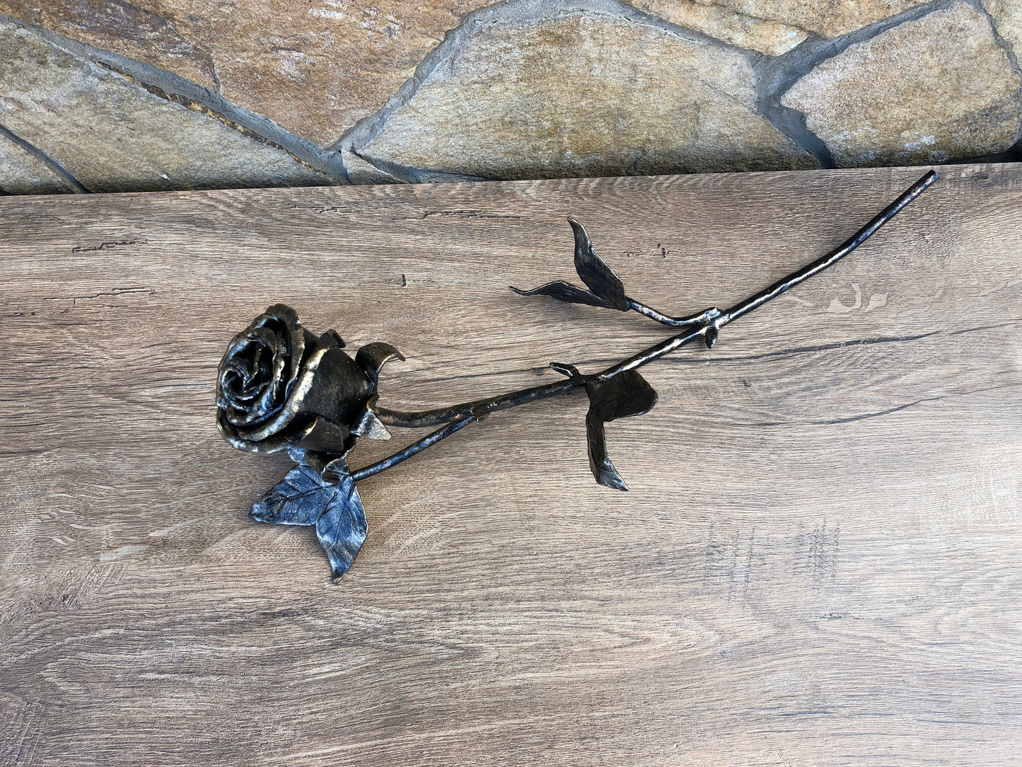 Metal sculpture, iron anniversary gift for her, steam punk, iron gift for her, iron gifts, iron rose, wedding anniversary, anniversary gift
