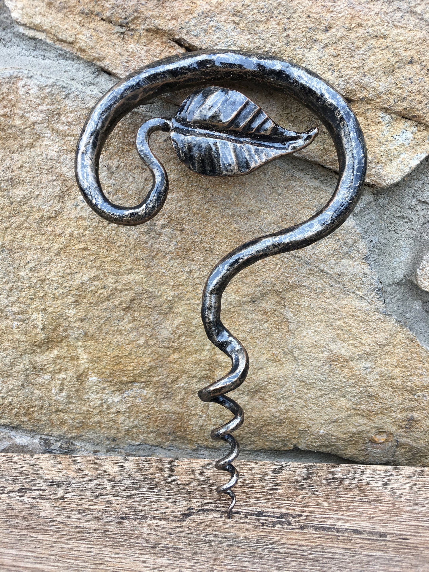 Corkscrew, bottle opener, iron gift for him, wine lover gift, viking cookware, viking utensils, viking camp kit,wine accessories,viking gift