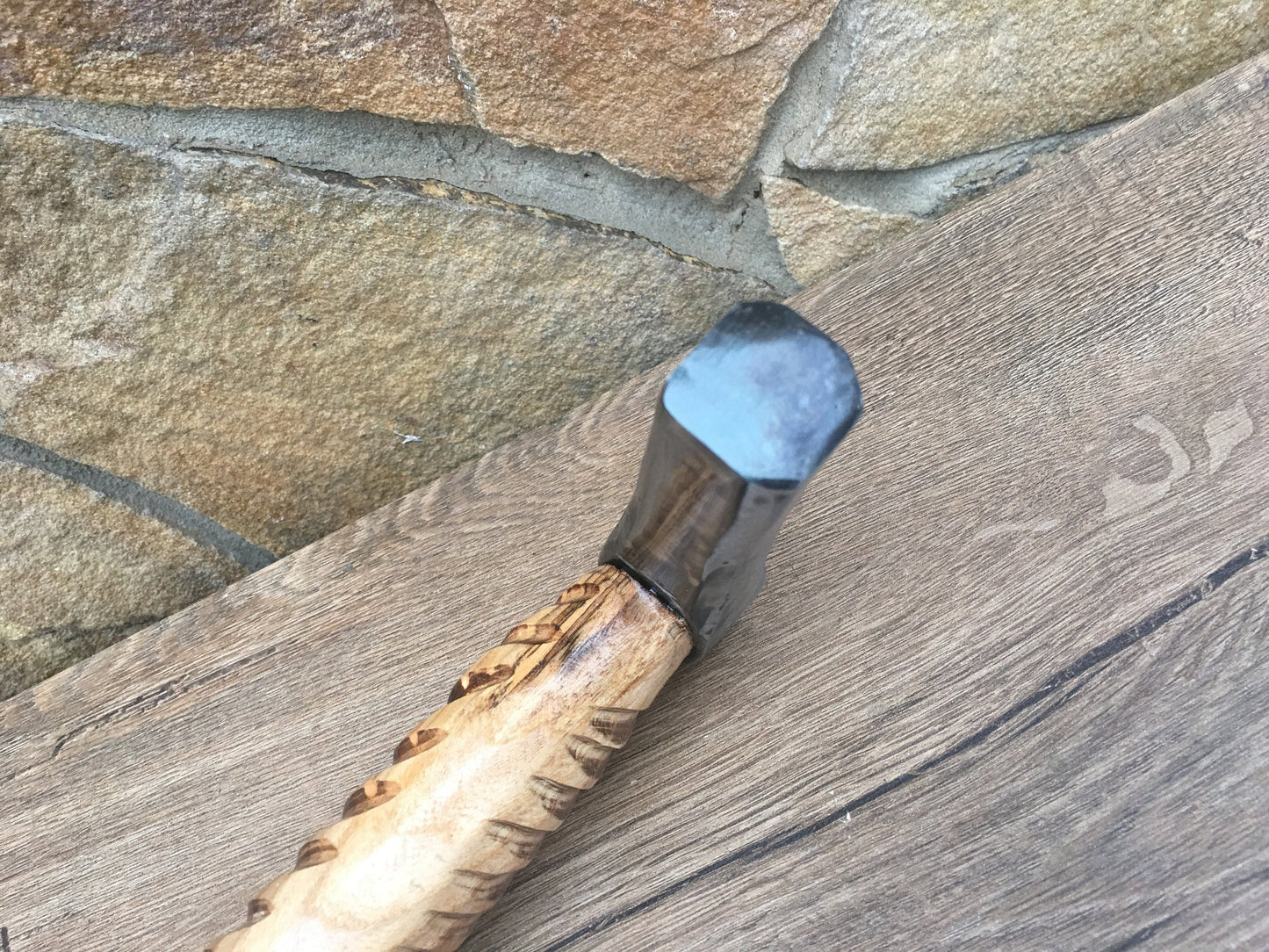 Walking cane, walking stick, walking stick cane, cane, hammer, wood carving, hammer head, art cane, fashion cane, iron gift for men, stick