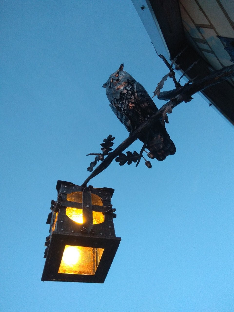 LED lamp, solar battery, wall sconce, outdoor sconce, outside sconce, owl, birthday, castle, medieval, cottage, midcentury, anniversary,bird