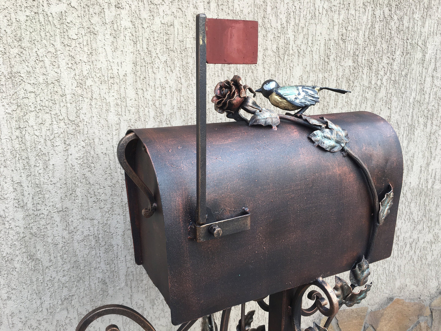 Custom listing for Danielle: mailbox with a butterfly, spider on a scroll