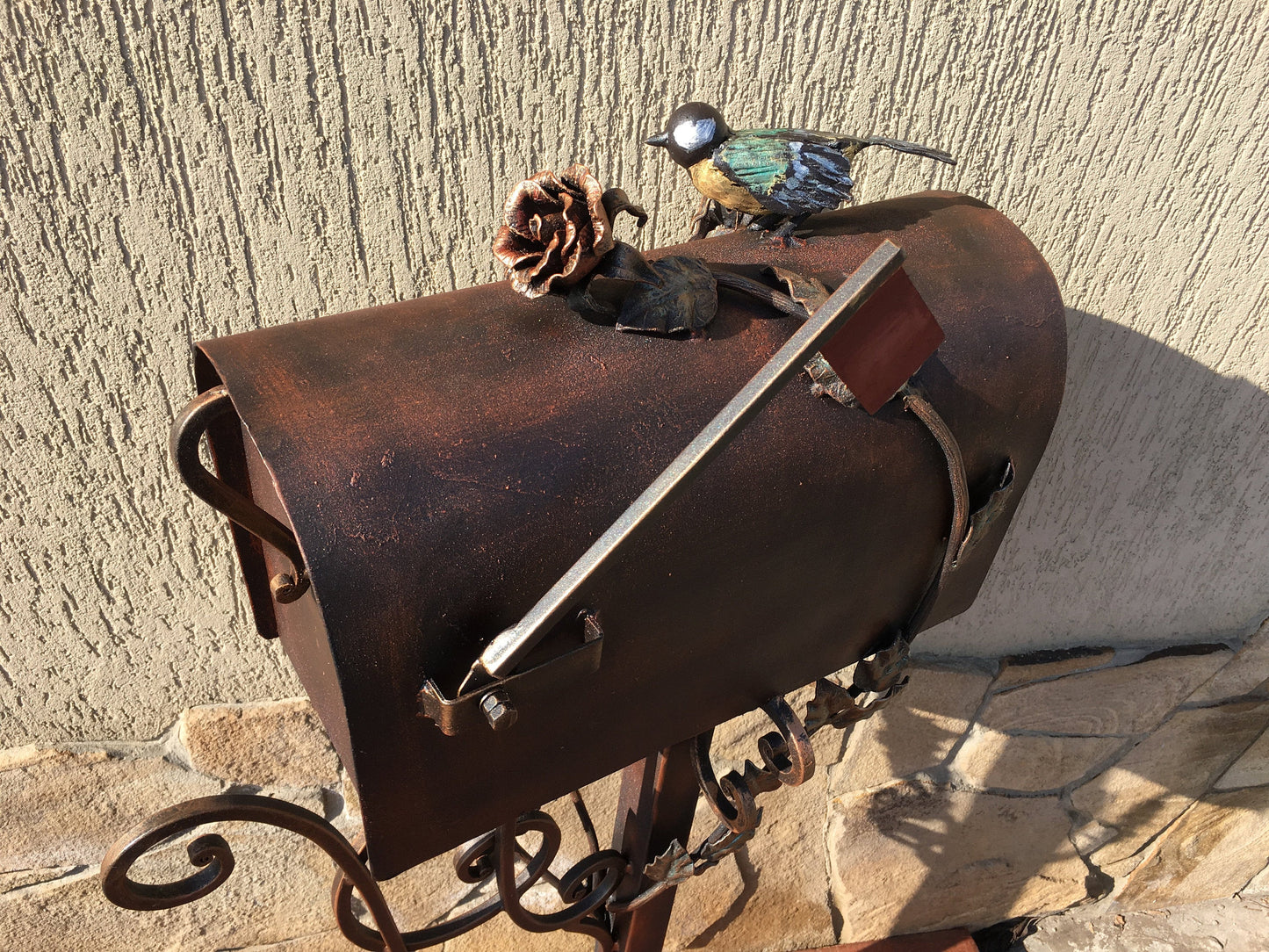 Custom listing for Danielle: mailbox with a butterfly, spider on a scroll