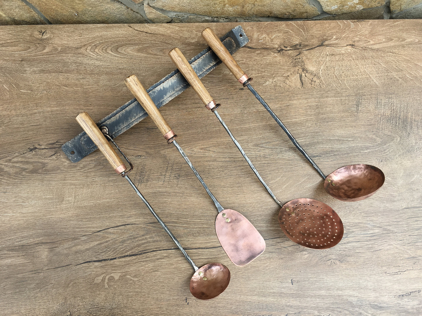 Copper serving set, medieval cutlery, ladle, ladle water dipper, spatula, medieval gift, copper ladle, serving utensils,kitchen utensils