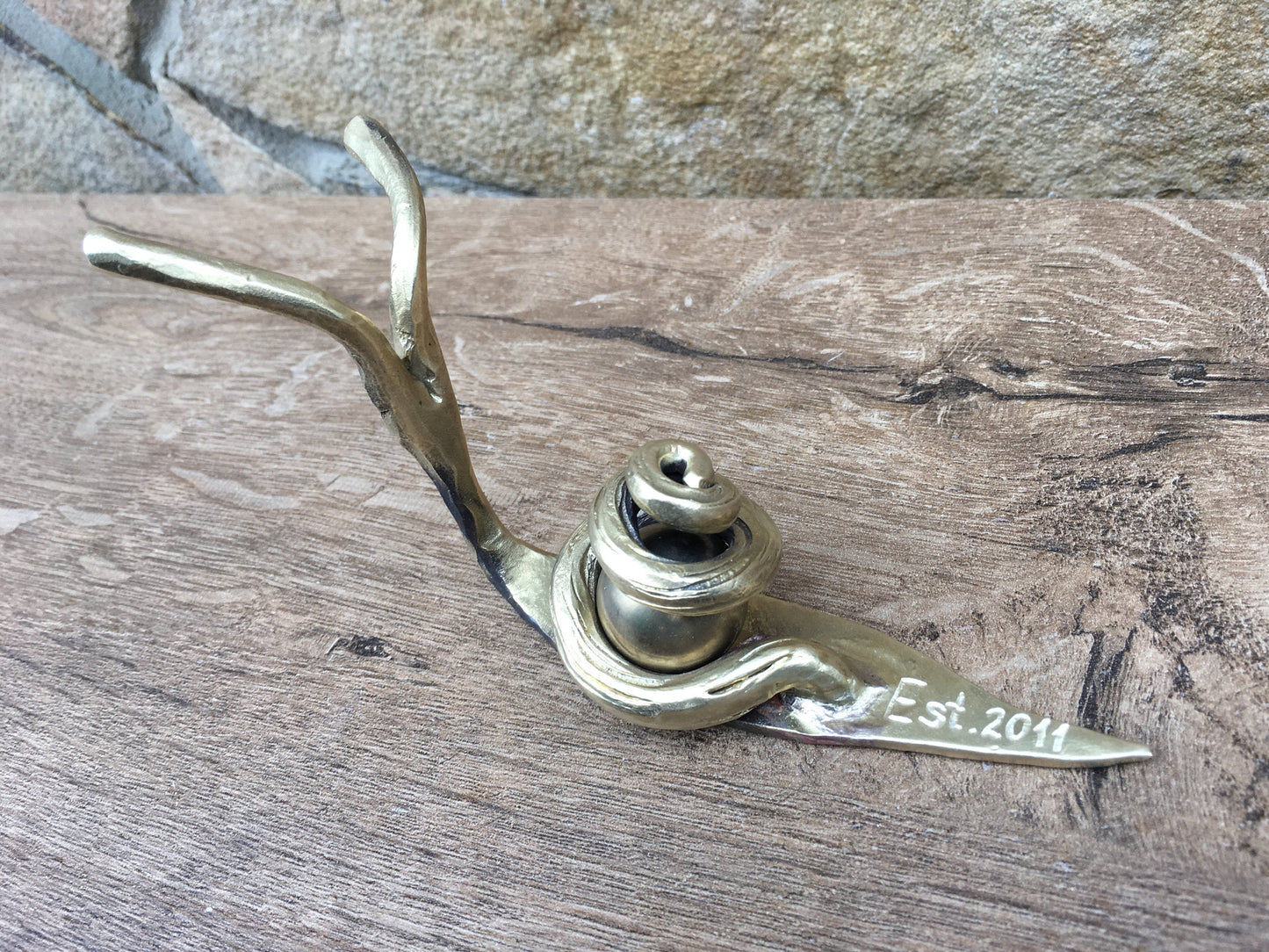 Bronze anniversary gift, 19th anniversary, bronze infinity sign, bronze snail, infinity sign, snail,bronze gift for wife,bronze gift for her