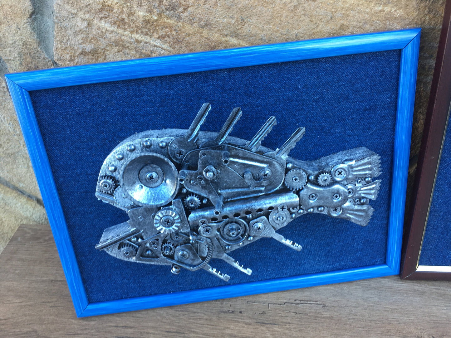 Steampunk painting, steampunk wall decor, steampunk wall hanging, steampunk wall art, steampunk wall sculpture, seahorse, chameleon, fish