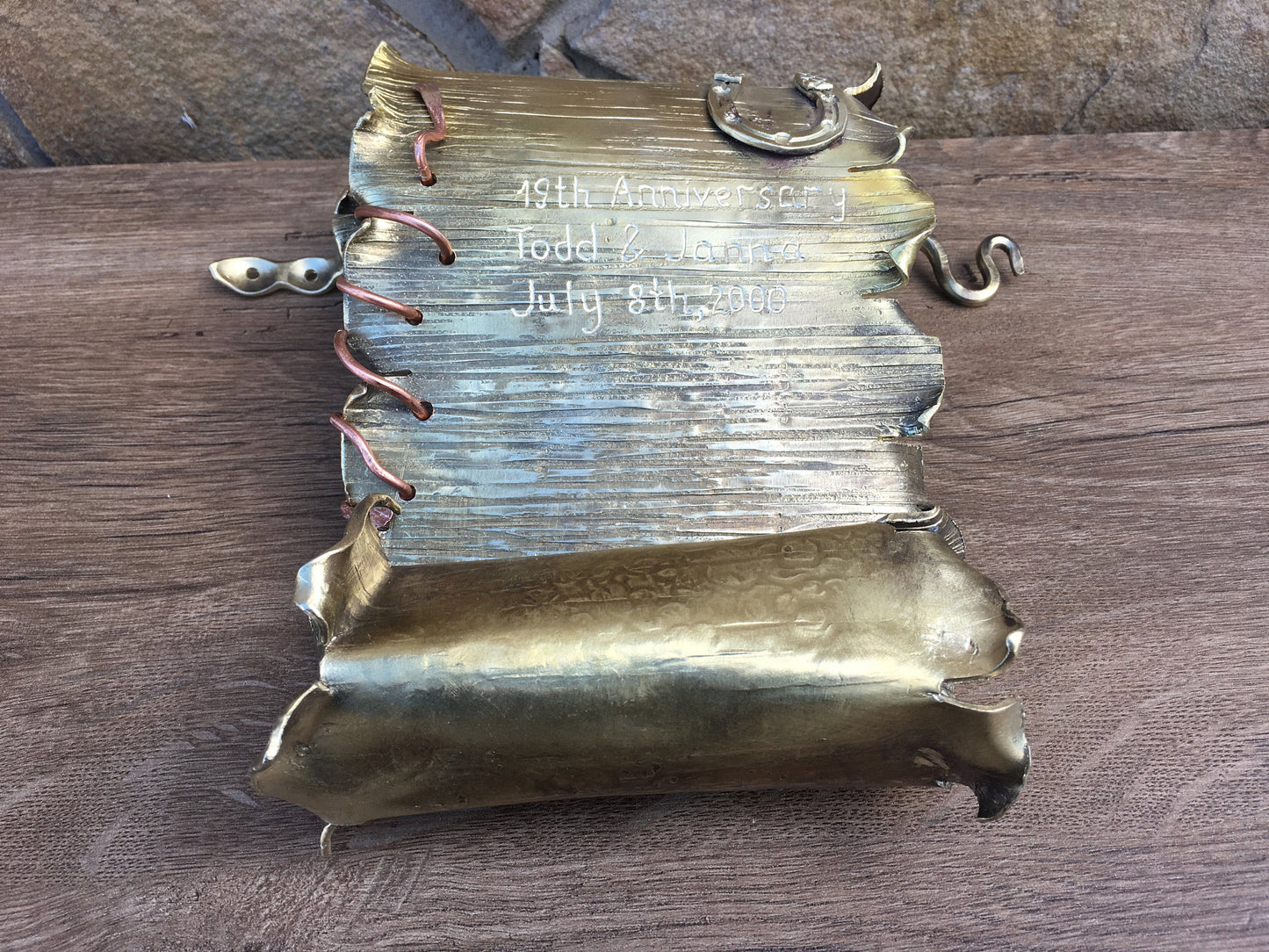 8th anniversary, bronze scroll, bronze anniversary gifts for men, 19th anniversary, bronze gifts, bronze gift for him, bronze gift for men
