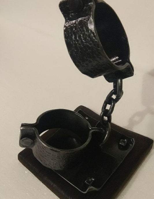 Hand forged handcuffs, hand cuffs, police gifts, prisoner art, prisoner cosplay, police officer gifts, medieval handcuffs, police handcuffs