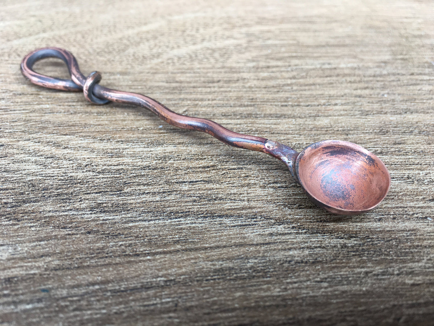 Copper scoop, mini scoop, salt scoop, spice scoop, dollhouse kitchen, mini spoon, viking spoon, medieval cutlery, viking cutlery, scoop
